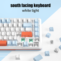 Clavier de jeu USB 2.0 programmable, rétroéclairé par LED, anti-ghosting, avec interrupteurs 3 broches interchangeables, 75 %, avec joint, pour clavier personnalisé S82 filaire