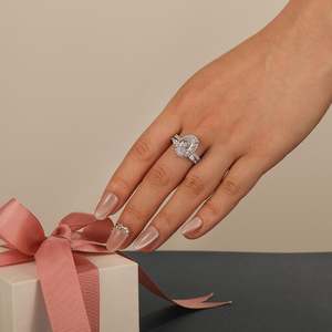 Jeulia 18K <b>Gold</b> Plated Open Stackable Cluster Wedding <b>Ring</b> with Pave <b>Set</b> Band - Product Image 6