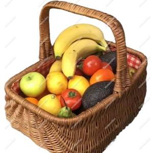 Handmade round Rattan Wicker Woven Baskets with Handle Lovely Bamboo <b>Storage</b> Picnic Decorative Craft for Clothing Use - Product Image 2