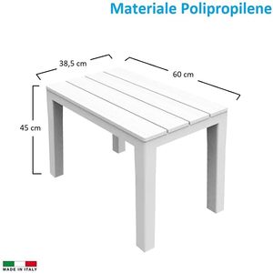 Resistente 60x38.5x45 cm panca da esterno bianco/antracite polipropilene con effetto legno per giardino terrazzo & balcone - Product Image 2