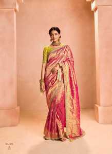 Collection de Sarees pour Femmes ZARI en Tissu de Soie Multicolore avec Broderie Lourde et Dentelle Imprimée Numérique - Product Image 3