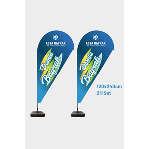 Drapeau de plage en forme de larme avec logo personnalisé pour les événements professionnels - Product Image 3
