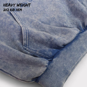 Conjunto de Sudadera con capucha con estampado DTG personalizado para hombre 2025, 500gsm, algodón pesado, lavado ácido Vintage, servicio OEM para la temporada de otoño - Product Image 3