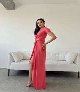ชุดเดรสผู้หญิงแบบชิ้นเดียวความยาวของพื้นผ้าทรายชั้นสูงมีหลายสี2L 2S 2 - Product Image 4