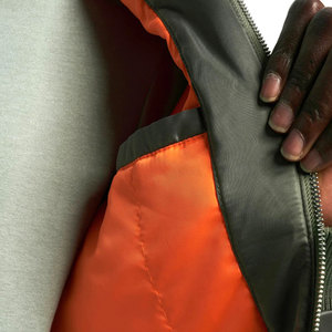 Nuevo diseño estilo Reversible con cuello alto decoración de bolsillo chaquetas de bombardero al por mayor de alta calidad chaqueta de bombardero de los hombres de encargo - Product Image 6