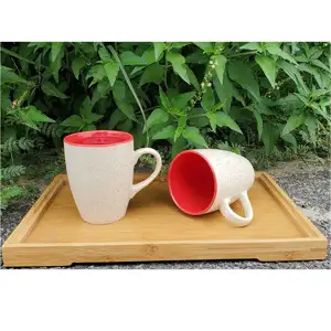 Set Cangkir Teh India Sumber Murni Set Mug Susu & Mug Kopi Keramik Set 2 (250 ML, Aman untuk Microwave & Pencuci Piring)