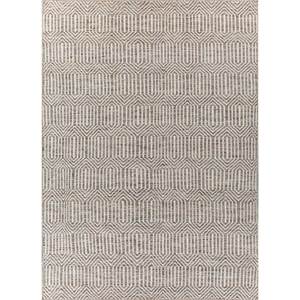 พรมลายเรขาคณิตสีเทาและสีดำ Abrash Adwv-13074 ผลิตจากผ้าวูลวิสโคสแบบทอเรียบ สำหรับบ้าน วัยรุ่น สำนักงาน-สำหรับห้องนั่งเล่น ห้องโถง ห้องต่างๆ - Product Image 1