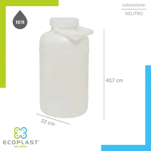 Bidón de Boca Ancha Ecoplast, Recipiente de Plástico Resistente y No Deformable con Tapa Hermética para Alimentos, Líquidos, Aceites, Uso Doméstico y Profesional - Product Image 2