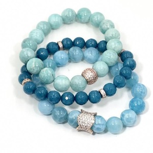 Pulsera elástica con cuentas de resina, accesorio de muñeca llamativo a la moda - Product Image 6