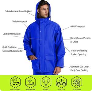 Ensemble veste et pantalon de travail imperméable pour homme - Design haute visibilité réfléchissant résistant - Product Image 3