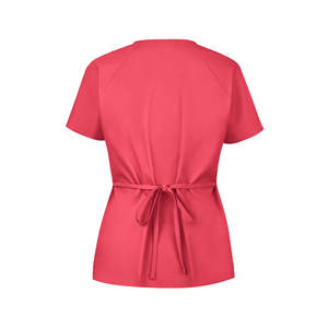 Vêtements médicaux gris élégants pour femmes, blouse et pantalon d'infirmière en polyester extensible, chemise à lacets pour hôpital - Product Image 2