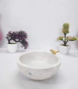 Bol à fruits en marbre fabriqué à la main de haute qualité/plat à anneaux vintage/bol décoratif avec concept d'oiseau en laiton bol Premium pour mariage - Product Image 1