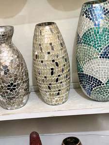 Grand Vase en Mosaïque de Vitrail Vintage Fait Main - Product Image 4