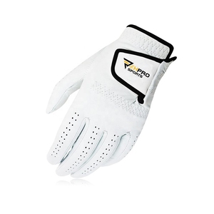 Custom Logo Colored Cabretta Leather Golf Gloves Breathable Adjustable Wrist <b>Strap</b> Men's Style Sheepskin Golf Gloves - Product Image 5