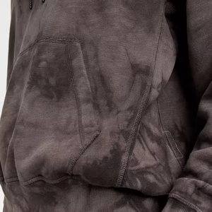 Pull à capuche pour hommes, poids lourd, délavé à l'acide, 100% coton, teint uni, personnalisé, essentiel, décontracté, unisexe pour l'hiver - Product Image 4