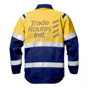 Veste de travail industrielle personnalisable OEM imperméable en polyester à rayures réfléchissantes B2B vêtements de sécurité réfléchissants en vrac - Product Image 4