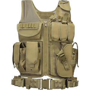 Chaleco táctico de caza multicolor de alta calidad, de concha de pana Material/Tela de malla, cierre de cremallera, múltiples bolsillos, malla interior - Product Image 1