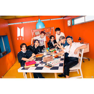 Póster de BTS Superstars en Lienzo y Banderas Colgantes Impresas Digitalmente en Plástico Estilo Pergamino - Product Image 1