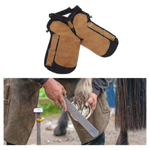Chaps de fermeur professionnels de qualité supérieure en cuir véritable avec fermeture à boucle pour le marquage des chevaux, le toilettage et l'équitation - Product Image 4