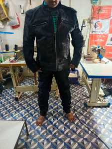 Veste coupe-vent en cuir véritable pour femme avec motif brodé, respirante, pour l'automne et l'hiver - Product Image 2