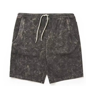 Pantalones cortos de verano personalizados Ropa de actividades 100% Algodón Sólido Casual Secado rápido Transpirable Jogging Desgastado Lavado ácido para hombres - Product Image 1