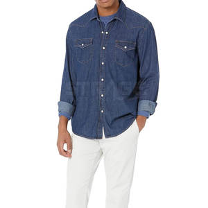 Men's 100% Cotton Breathable <b>Jeans</b> Shirt with Clean <b>Lines</b> Modern Styling Soft Touch Long Lasting Comfort Eco-Friendly - Product Image 3