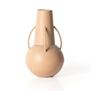 แจกันตกแต่งโต๊ะพร้อมด้ามจับลายโลหะ และแจกันดอกไม้สำหรับห้องนั่งเล่น สำนักงาน และห้องครัว - Product Image 5