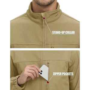 Nouveau design d'extérieur, vestes softshell à capuche pour hommes, veste softshell en polaire imperméable avec logo personnalisé de haute qualité, voile avec poches - Product Image 6