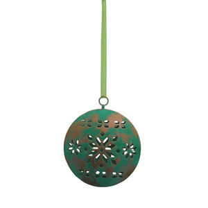 Ornement en métal à la vente chaude, ornement rond élégant pour la décoration de l'arbre de Noël - Product Image 1