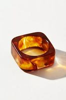 Bague sculptée en résine irrégulière, pièce d'art vert massif et artistique pour collection et exposition