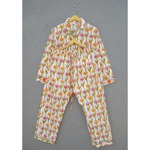 Nouvel arrivage ensemble de pyjama d'été en coton indien à imprimé floral pour femmes, vêtements de nuit écologiques à séchage rapide - Product Image 2