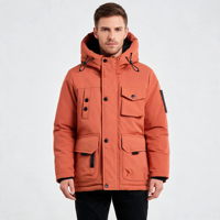 Veste d'hiver légère résistante au froid, personnalisée en usine, veste matelassée à capuche, veste décontractée personnalisée pour hommes