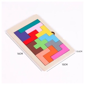 Rompecabezas de Madera Pequeño Tipo Tangram para Niños de 2 a 4 Años - 16cm X 10cm, Juguete Educativo Geométrico Colorido - Product Image 3