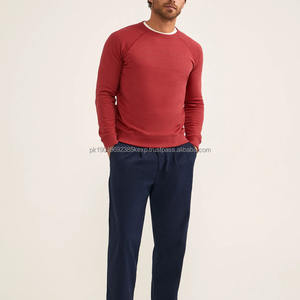 Sudadera clásica de cuello redondo suave French Terry para hombre, sudadera relajante - Product Image 4