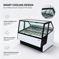 Vitrine Réfrigérée Commerciale pour Pâtisseries et Gelatos avec Porte Coulissante en Verre et Éclairage LED Personnalisé