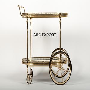 Encantador carrito de servicio de Color naranja con 2 niveles antiguo moderno único decoración del hogar carrito de servicio para suministros de accesorios de Hotel - Product Image 3