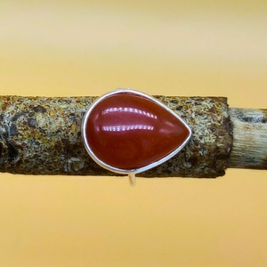 Anillo de piedras preciosas de cornalina en forma de lágrima Natural de Plata de Ley 925 hecho a mano a precio de fábrica - Product Image 1