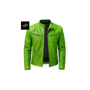 Veste en cuir de vache de style vintage d'hiver de haute qualité, fermeture à boutons et à fermeture éclair, doublure en coton écologique, offre ODM - Product Image 1