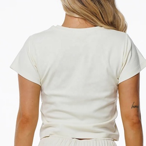 เสื้อยืดคอกลมสำหรับผู้หญิงล่าสุด2025พิมพ์ลายที่กำหนดเองผ้าฝ้าย100% คุณภาพสูงขายส่งฤดูร้อน - Product Image 5