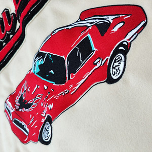 แจ็กเก็ตทีมโรงเรียนขายส่งพร้อมแขนเสื้อหนังและผ้ากำมะหยี่ปักลายเสื้อแจ็คเก็ตเบสบอลวิทยาลัยออกแบบได้ตามต้องการ - Product Image 5