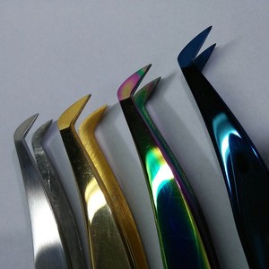 Pince à épiler professionnelle KIMBEL pour extension de cils Volume rond Pointe en fibre d'acier inoxydable Pince à épiler personnalisée 12cm Antistatique et durable - Product Image 3