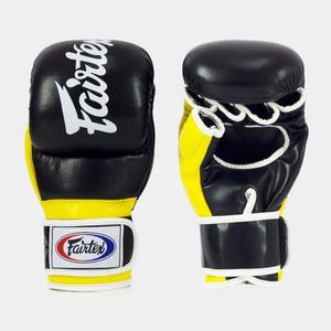 Gants de boxe MMA Fair tex noirs et jaunes de haute qualité, gants de kickboxing sur mesure, logo personnalisé, gants de boxe d'entraînement - Product Image 4