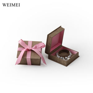 WEIMEI Boîte à bijoux collier en velours avec logo en relief Boîte à bagues de fiançailles personnalisée en daim avec sac pour collier - Product Image 6