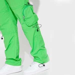 Top des tendances hommes néon vert Baggy Fit Nylon Cargo pantalon à vendre hommes coupe ample respirant Streetwear Cargo pantalon - Product Image 2