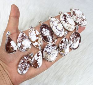 Colgante de piedras preciosas de jaspe de caballo salvaje Natural superior, ajuste de bisel Chapado en plata bohemio, collar con abalorio pulido a mano, regalo para mujer - Product Image 1