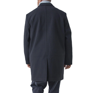 Manteau long d'hiver pour homme, taille plus, aspect laine noire, double boutonnage, respirant et écologique - Product Image 2