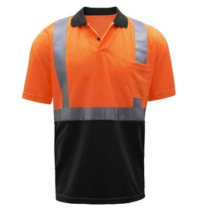Two Color 100% Polyester Knitted Solid Construction Short Sleeve Reflective Workwear for <b>Polo</b> Shirts - Product Image 3