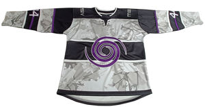 Jersey de hockey sobre hielo con apliques bordados personalizados, precio al por mayor de fábrica, Jersey de hockey de poliéster 100%, ropa deportiva de fábrica de Pakistán - Product Image 2