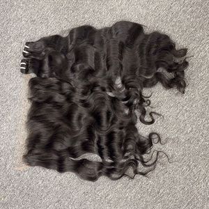 Juego completo de extensiones de cabello virgen de doble trama, extensiones de cabello virgen de onda natural cruda, 13x6 - Product Image 3