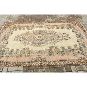 พรมวินเทจตุรกี ขนาด 5.5x8.8 ฟุต (168x269 ซม.) สีน้ำตาลขอบชมพู - Product Image 3